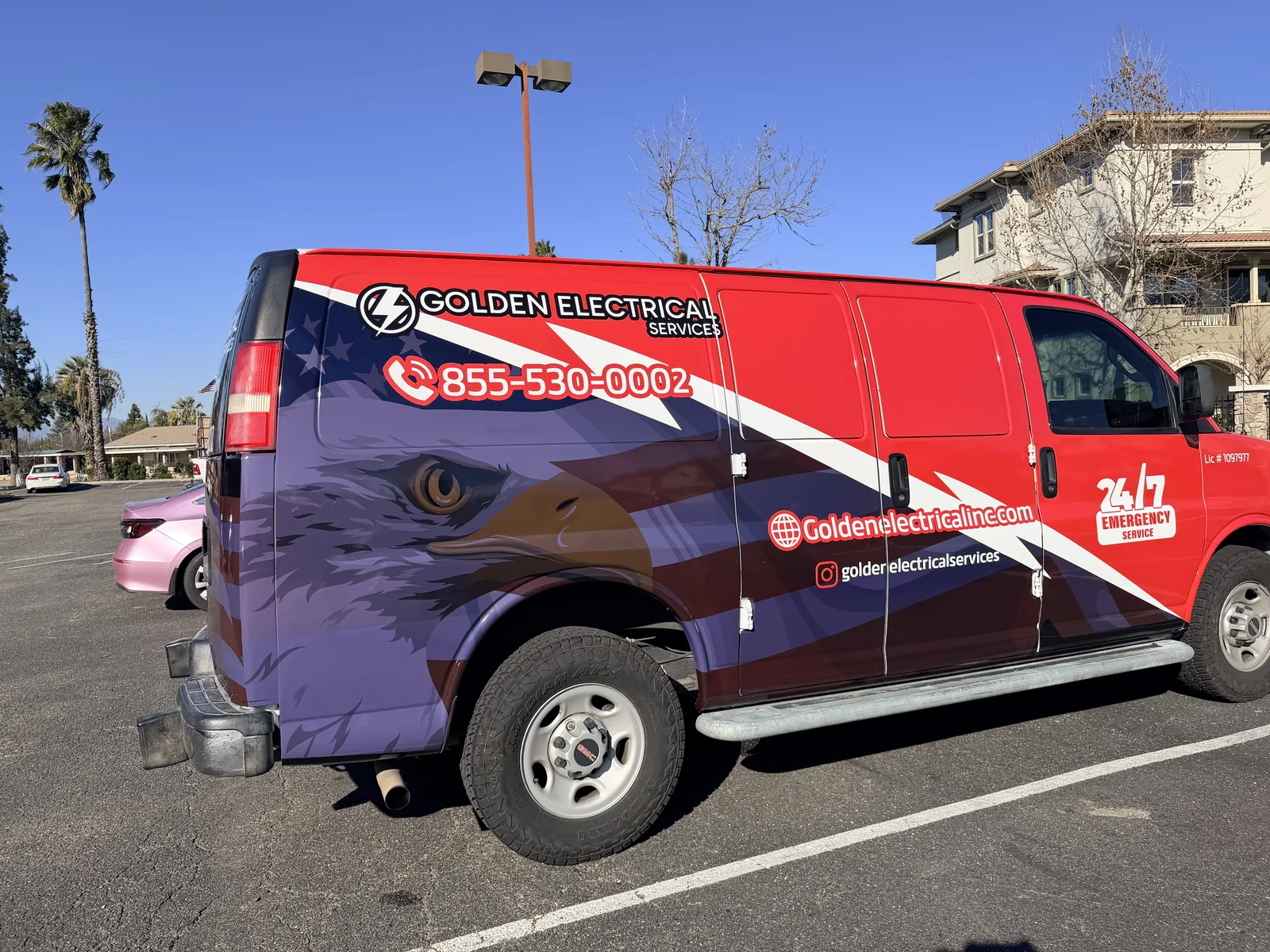 Golden Electrical Services van wrap