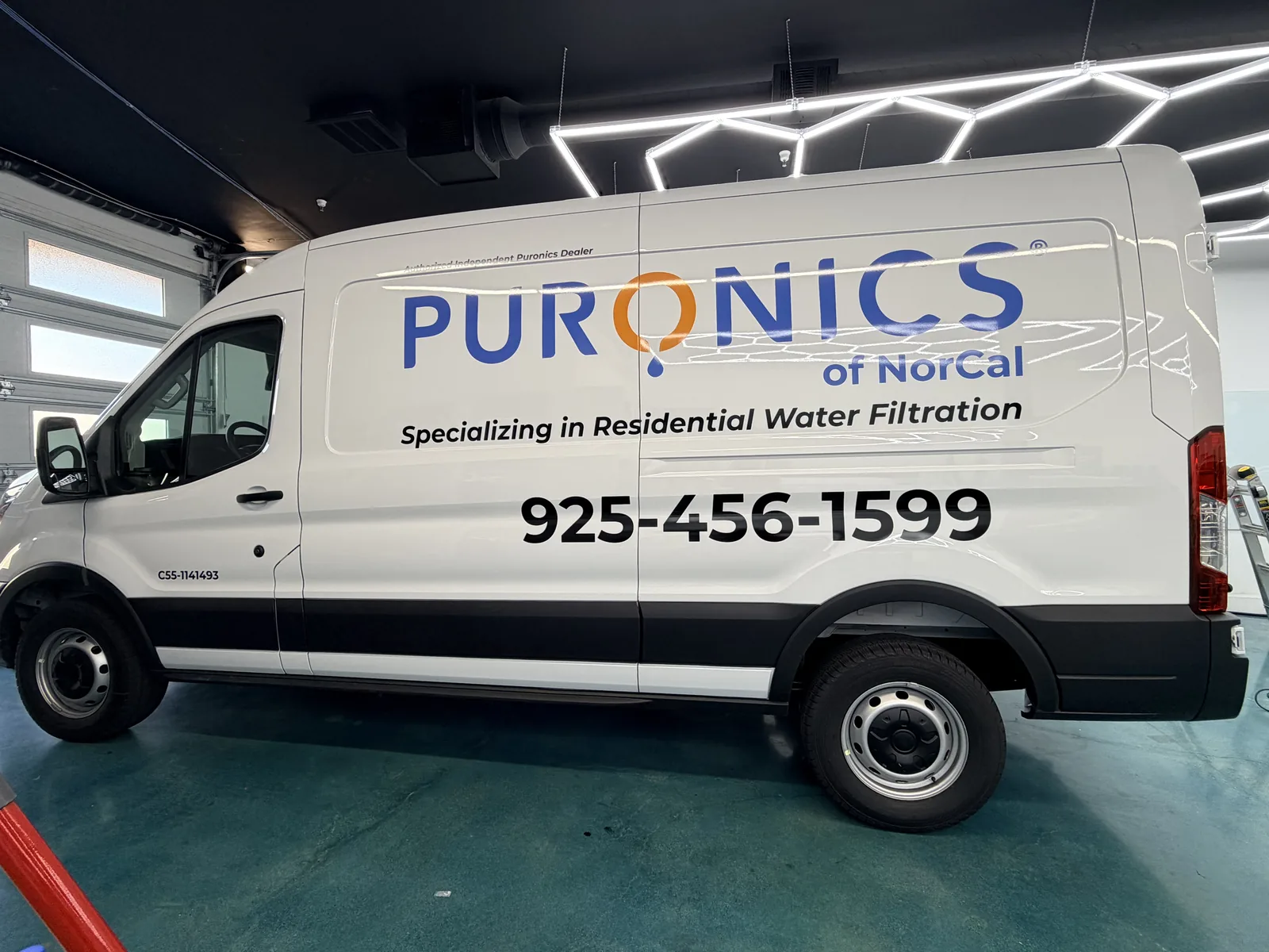Puronics of NorCal van lettering