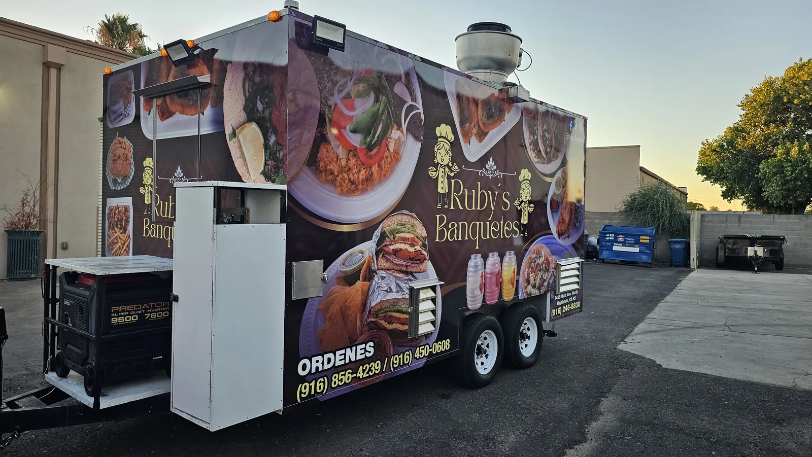 Rubys Banquetes food trailer, full print wrap